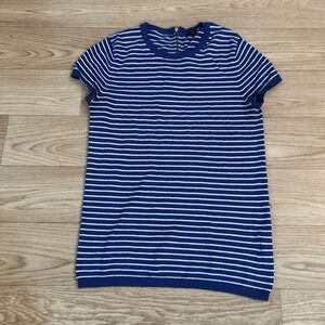 Premise Blue & White Striped Short Sleeve‎ Top XS